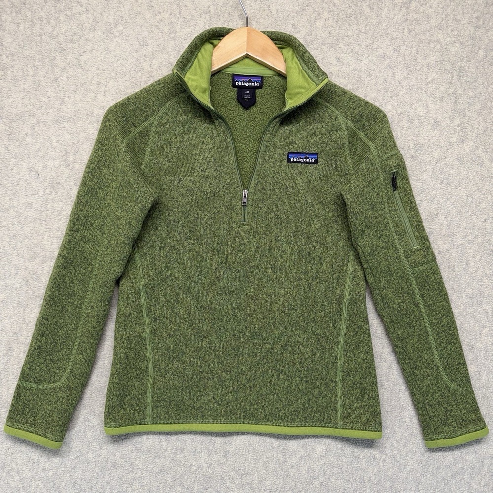 Patagonia‎ Better Sweater 1/4 Zip Fleece Pullover Green Women's XXS Jacket